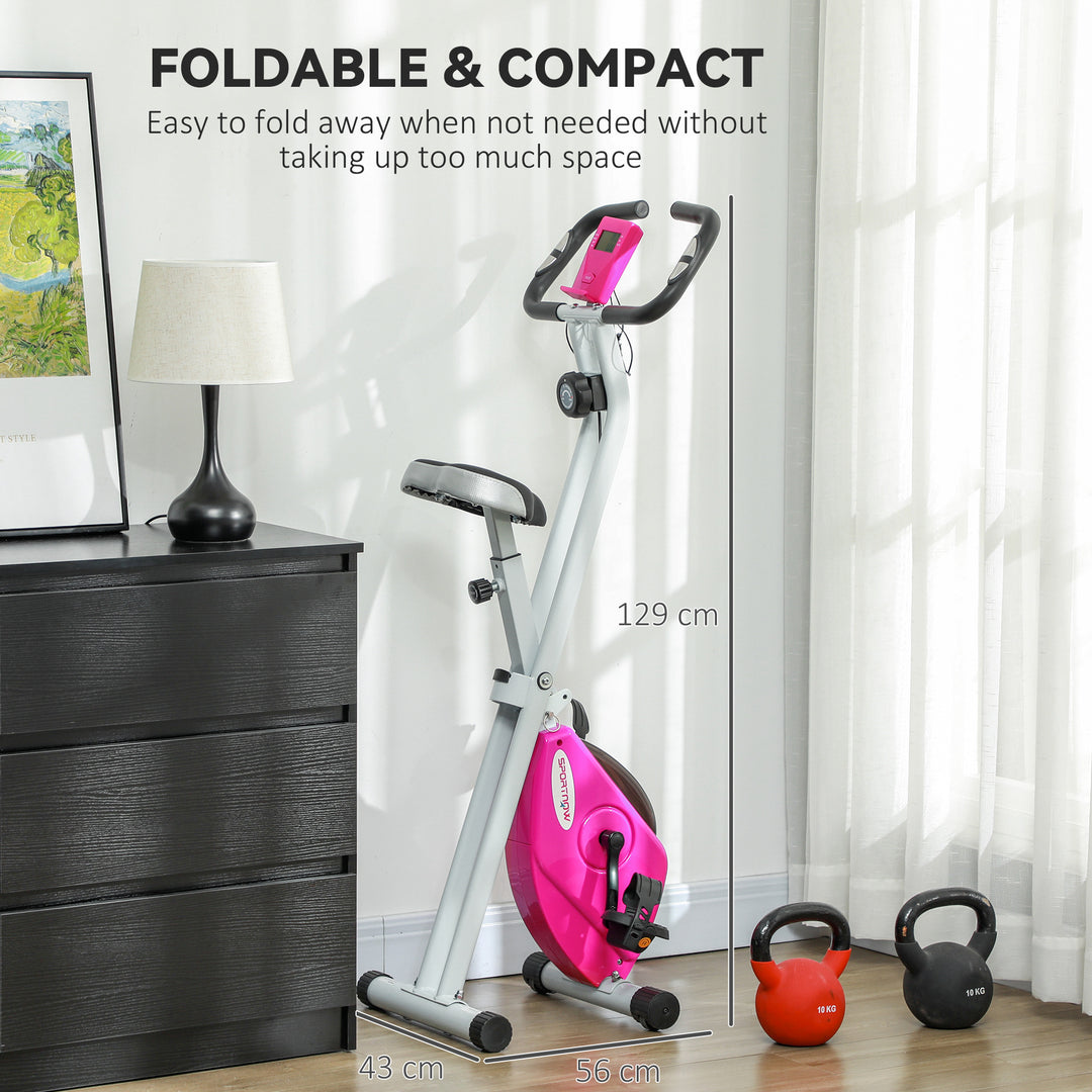 Foldable Exercise Bike with 8-Level Magnetic Resistance