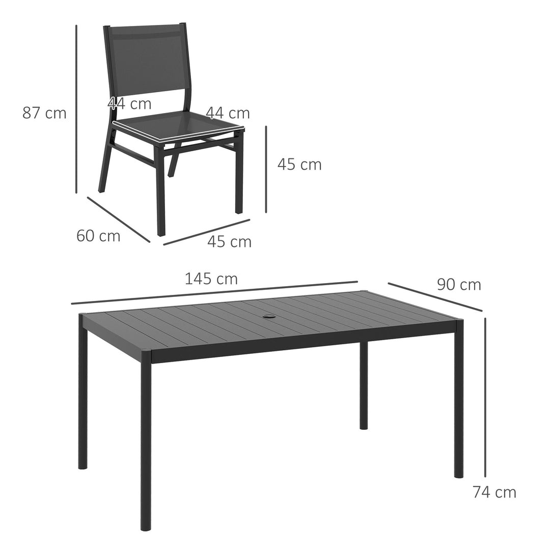 Seven-Piece Steel Dining Set