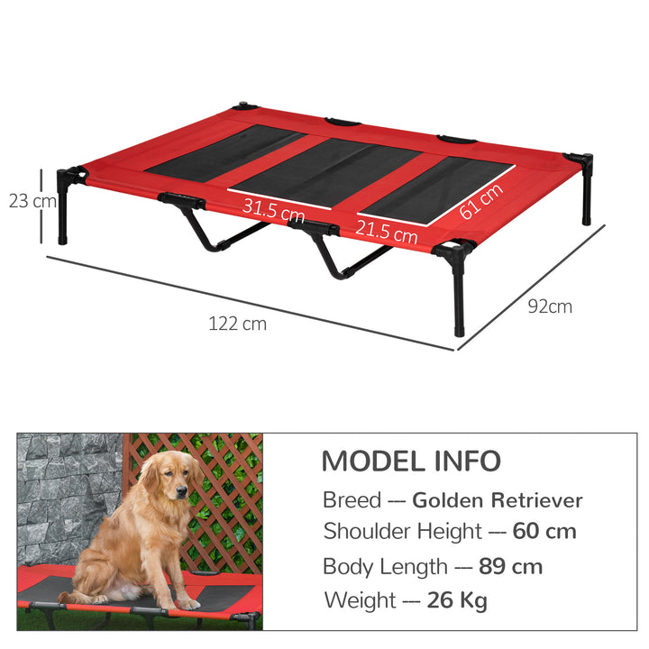 Elevated Pet Cot: Breathable Mesh Cooling Dog Bed for Indoor & Outdoor Use