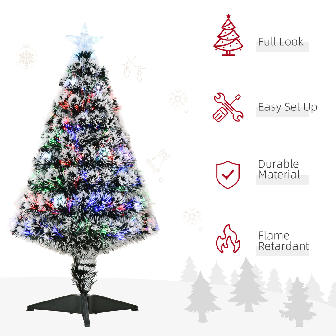 3ft 90cm Green/White Artificial Christmas Tree W/ Prelit LED