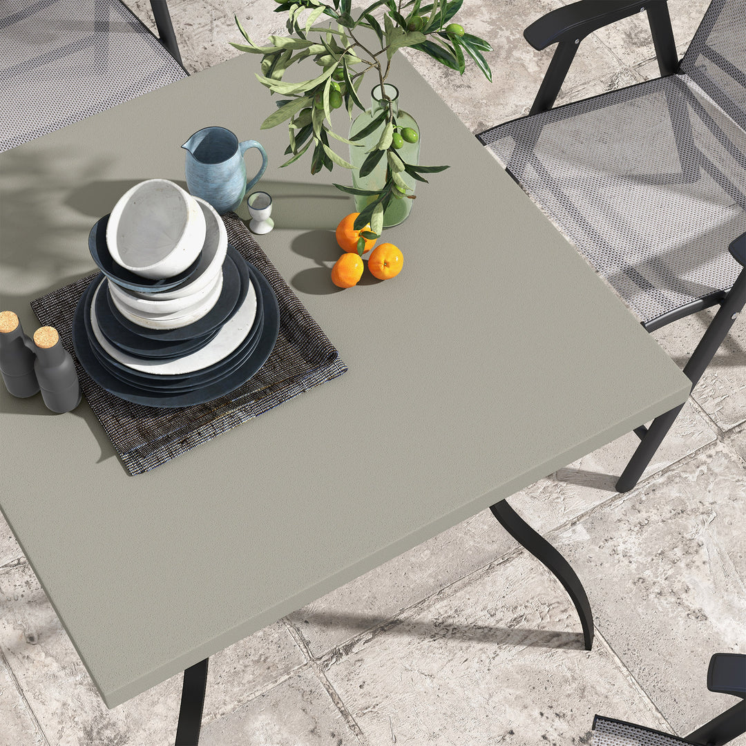 Dia. 80cm Square Garden Dining Table with Umbrella Hole