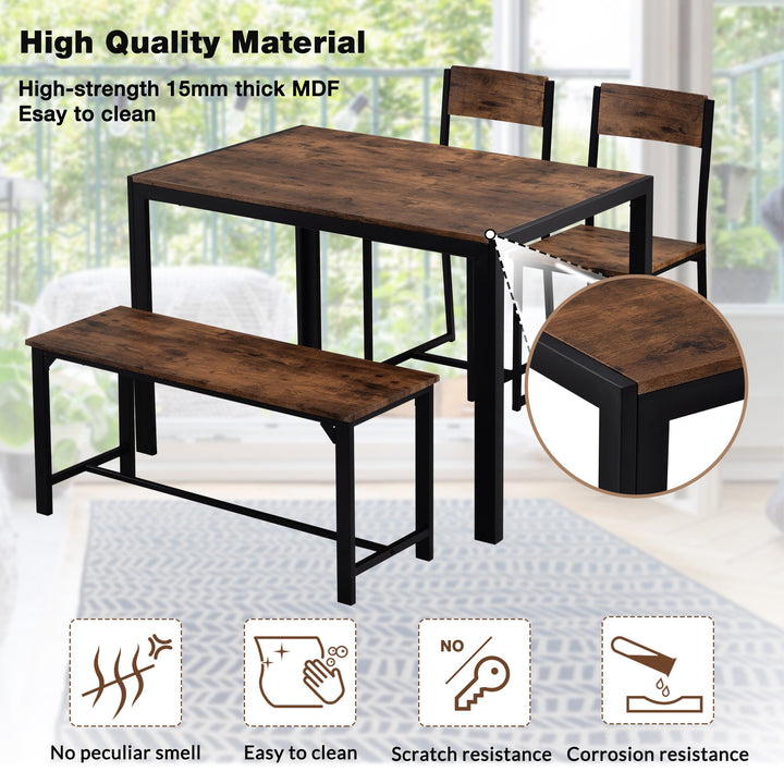 Industrial Dining Set with Bench, Rustic Brown https://www.awin1.com/pclick.php?p=39114471376&a=1765756&m=17151 Aosom