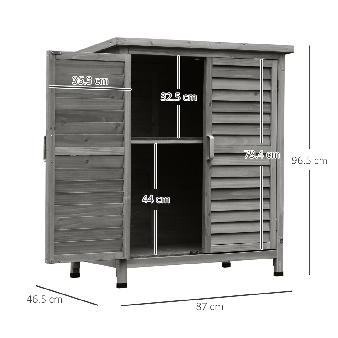 Garden Shed Wooden Garden Storage Shed 2 Door Unit Solid Fir Wood Garage Tool Organisation Cabinet