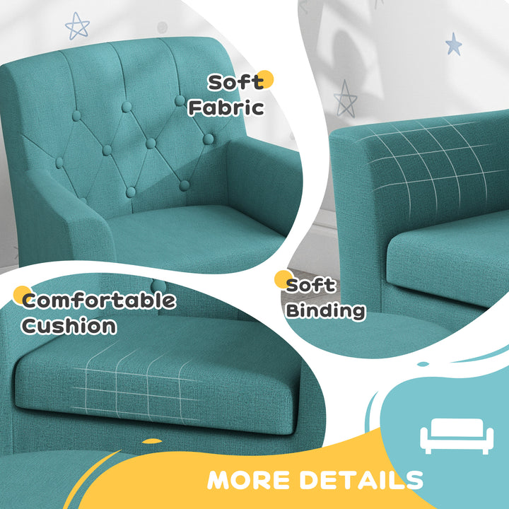 2PCs Kids Sofa Set with Footrest