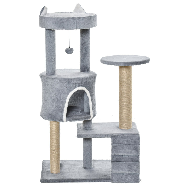 100cm Cat Tree Tower Condo Multi Platform Kitty Cat Center with Climbing Ladder Scratching Post Hanging Toy Ball