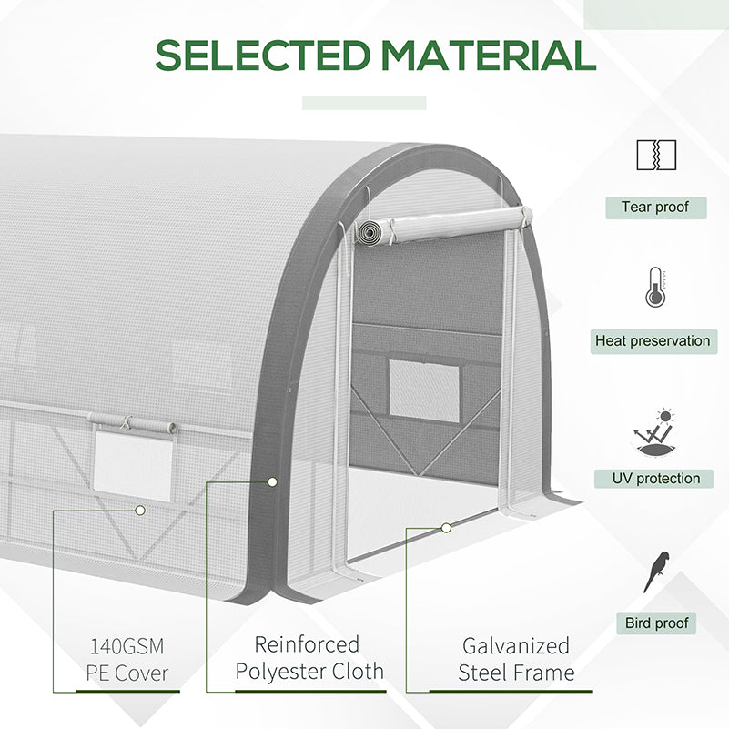 6 x 3(m) Polytunnel Greenhouse with Upgraded Structure