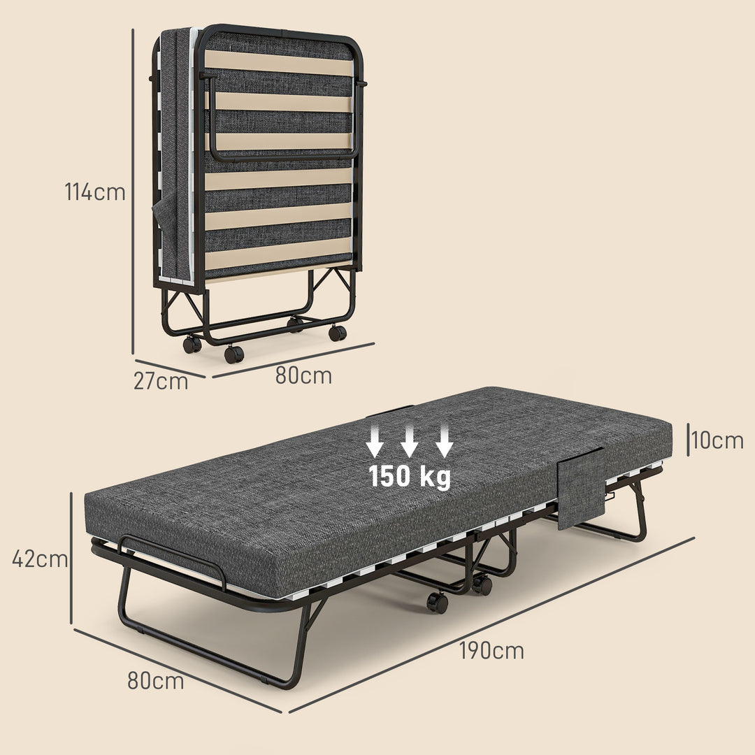 HOMCOM Folding Bed with Mattress