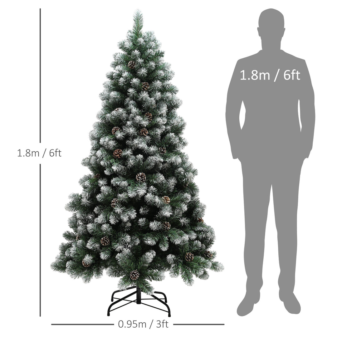 6ft Artificial Pine Christmas Tree with 774 Branch Tips and Steel Base