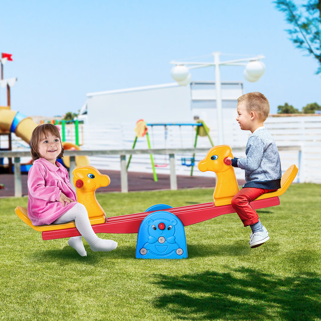 Kids Seesaw Safe Teeter Totter 2 Seats with Easy-Grip Handles