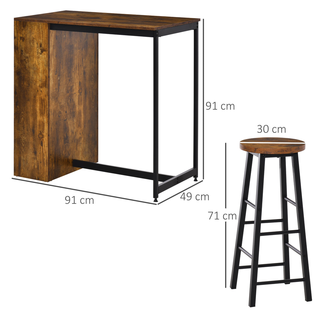 Industrial Bar Table and Stools for 2 people