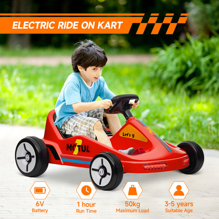 6V Electric Go Kart for Kids with Music