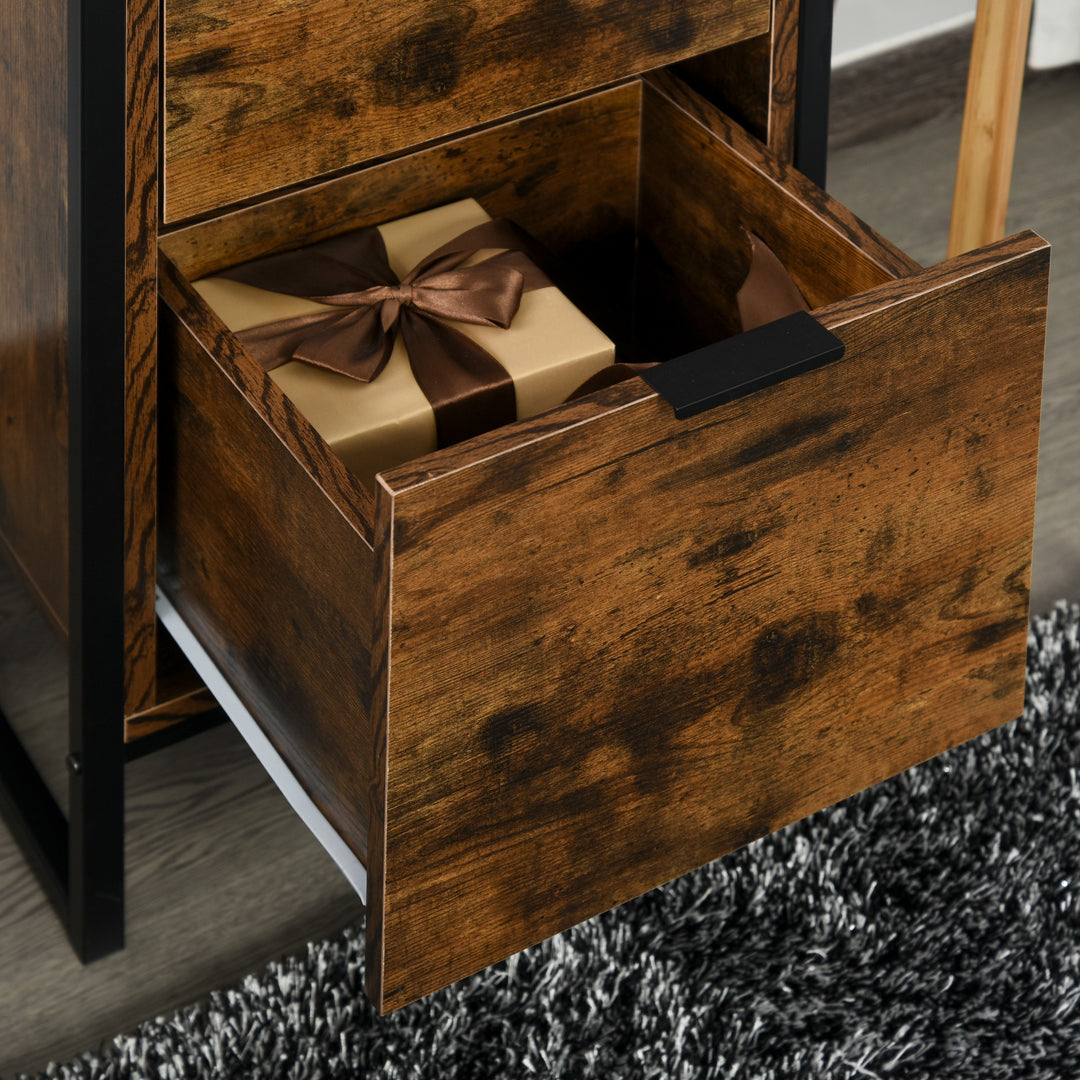 Industrial Storage Trunk: 3-Drawer Metal Cabinet