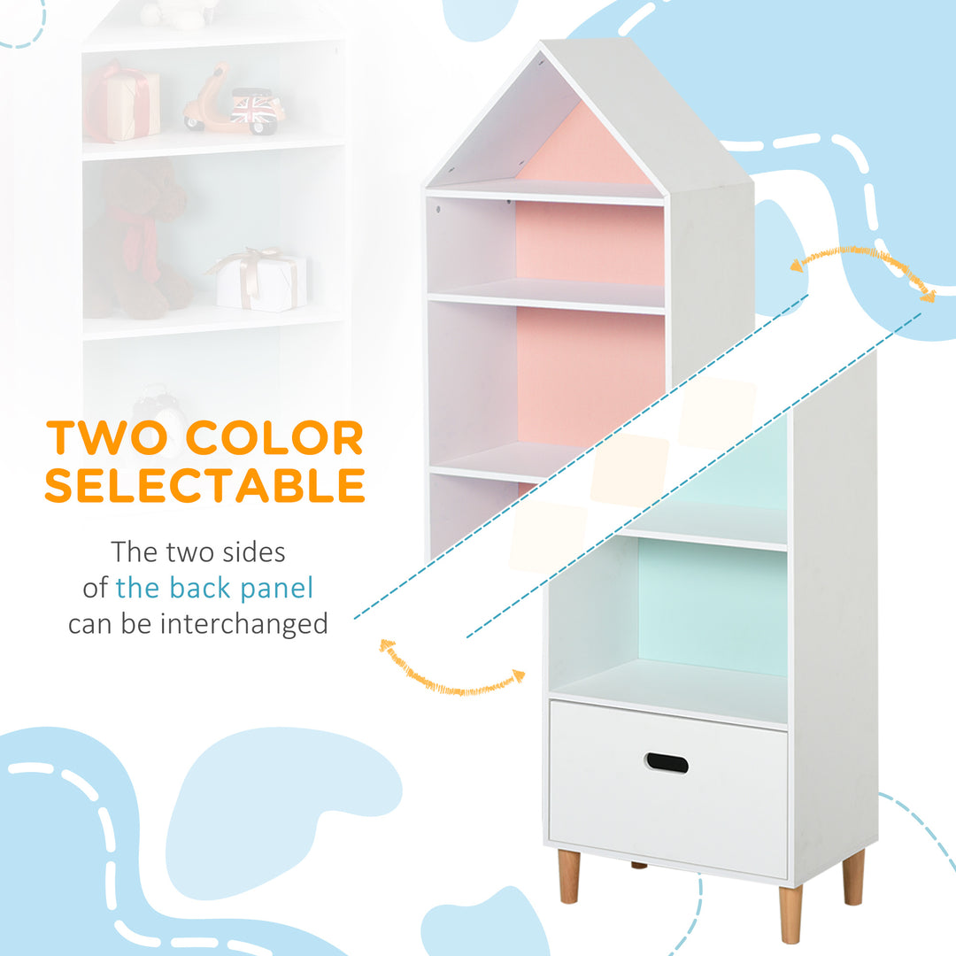 Children's 5-Tier Bookshelf with Drawer