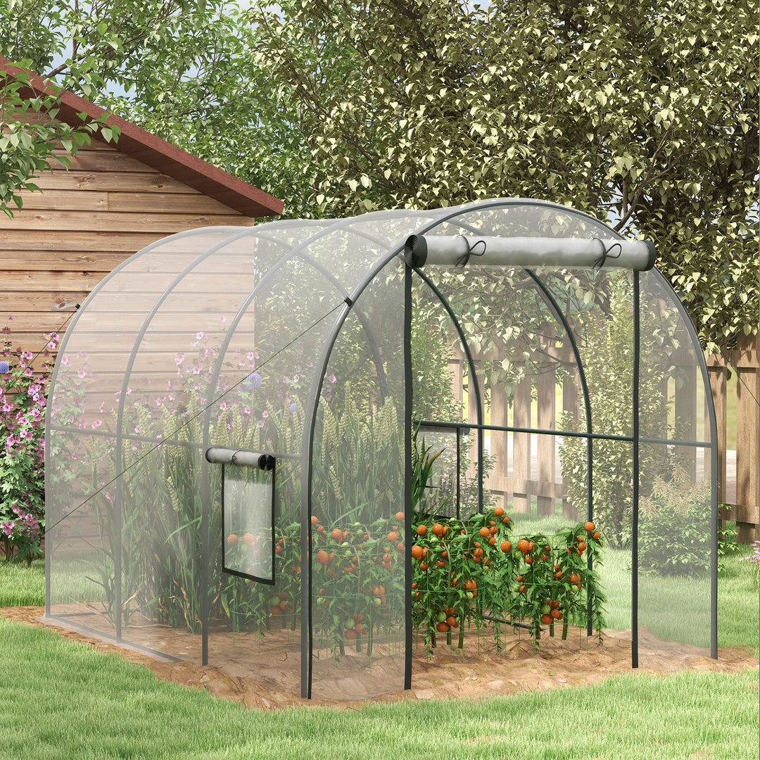 Polytunnel Greenhouse Walk-in Grow House with Plasric Cover