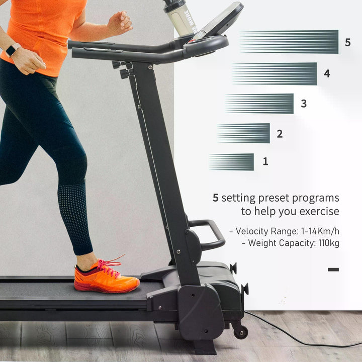 Treadmill Machine Electric Motorised Folding Running Machine MP3 & USB Player 5 Preset Programs w/ LCD Display