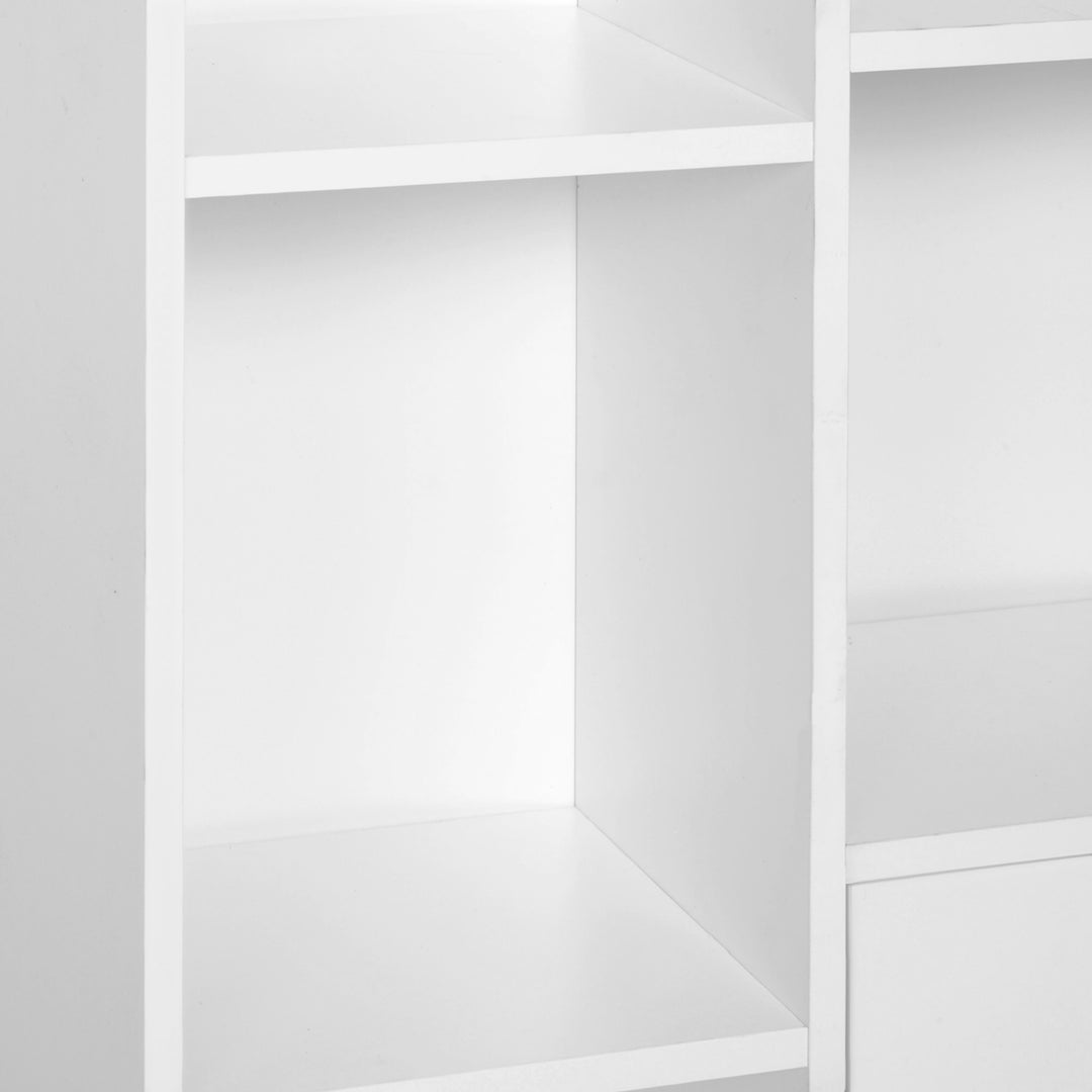 HOMCOM Open Bookcase with 2 Doors, White