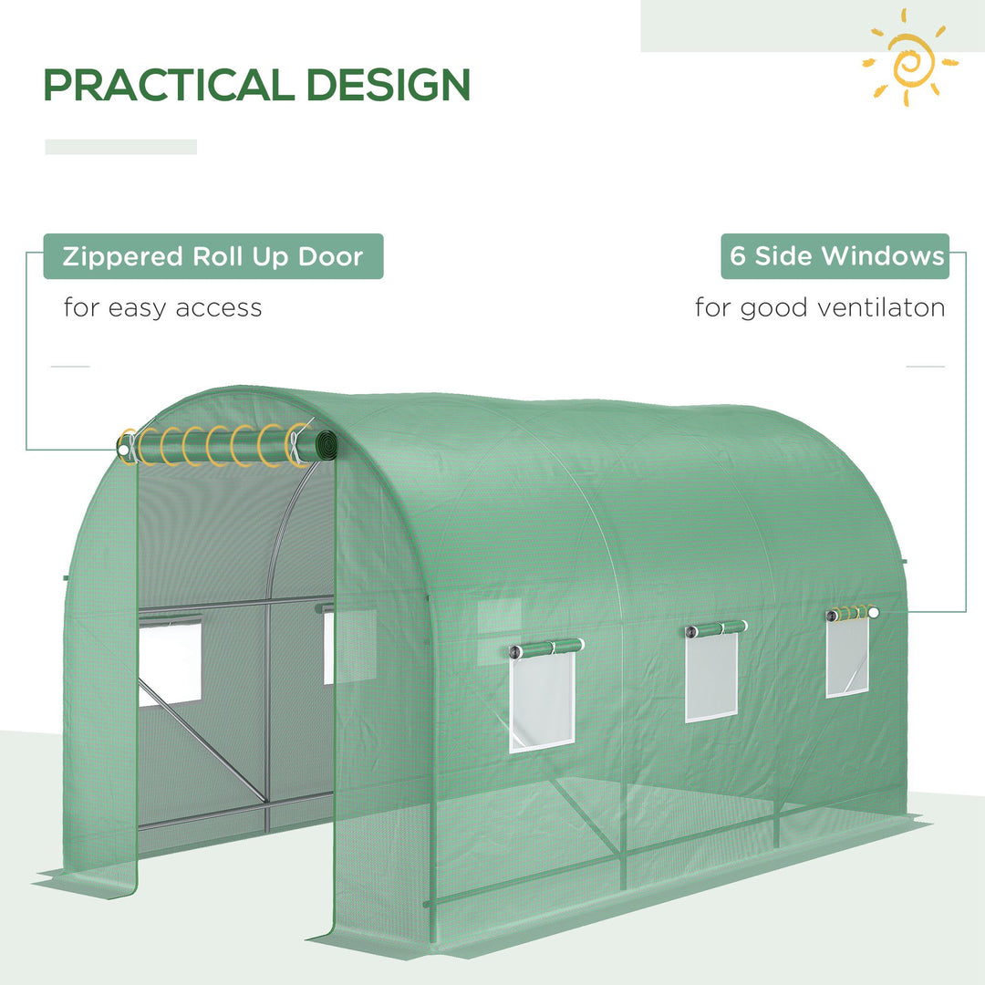 3.5 x 2 x 2 m Polytunnel Greenhouse