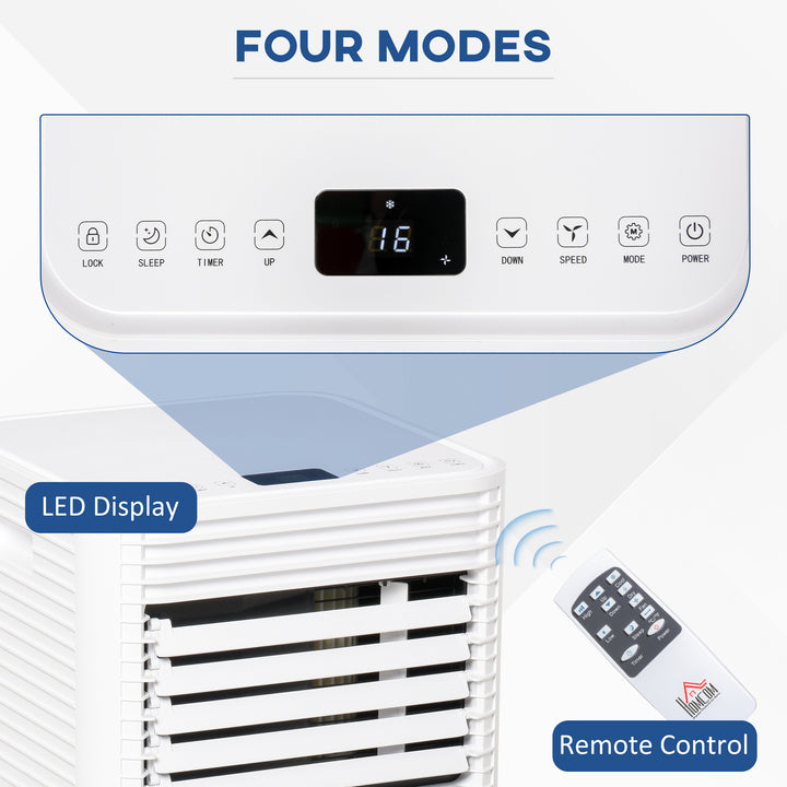 9000 BTU 4-In-1 Compact Portable Mobile Air Conditioner Unit Cooling Dehumidifying Ventilating w/ Fan Remote LED 24 Hr Timer Auto Shut-Down