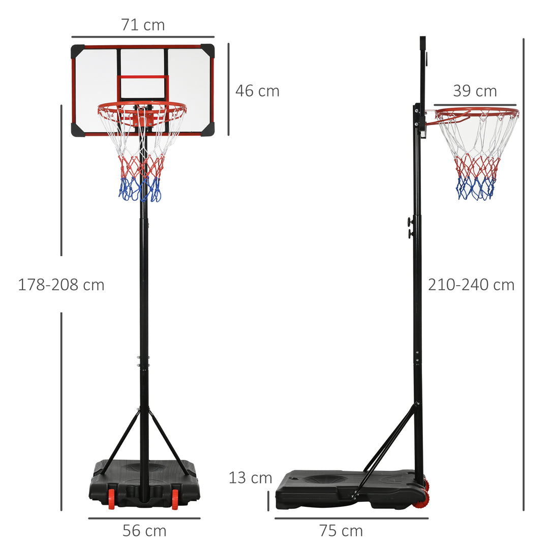 Height Adjustable Basketball Hoop and Stand for Kids with Sturdy Backboard and Weighted Base