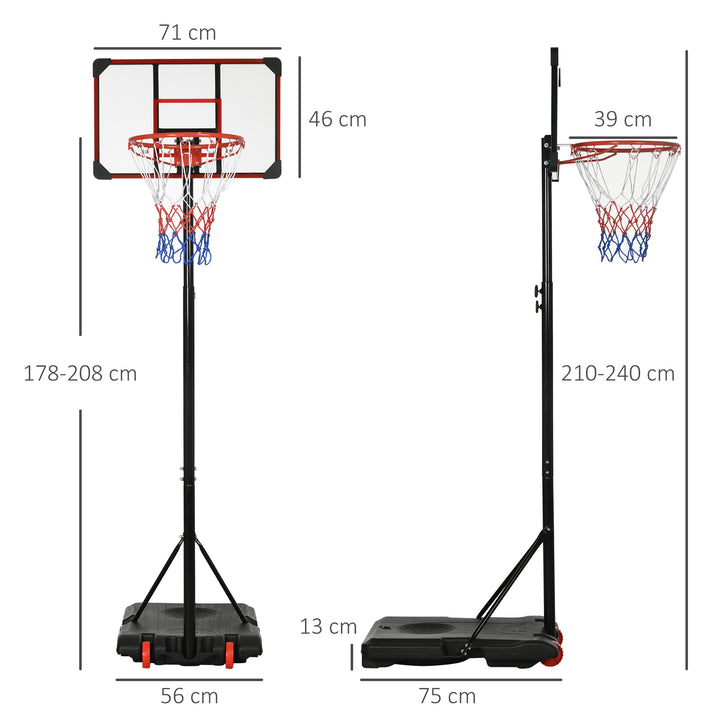 Height Adjustable Basketball Hoop and Stand for Kids with Sturdy Backboard and Weighted Base