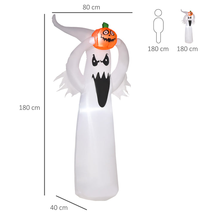 6FT 1.8m LED Halloween Inflatable Decoration Floating Ghost & Pumpkin Party Outdoors Yard Lawn