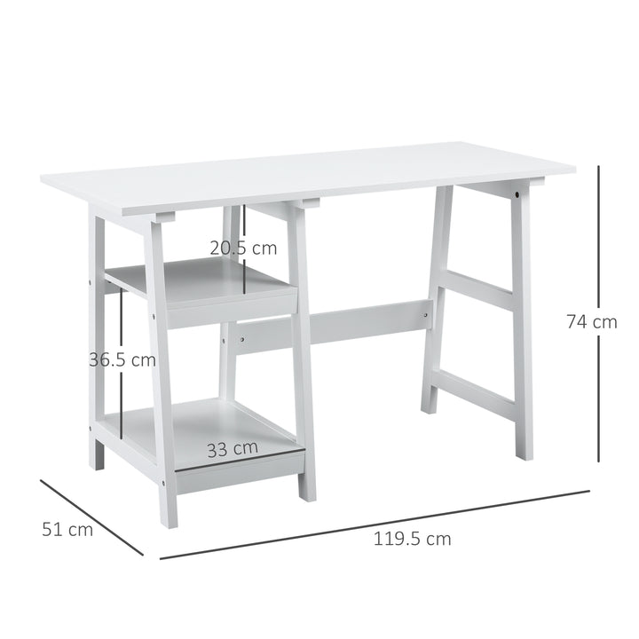 HOMCOM Study Desk with Bookshelf