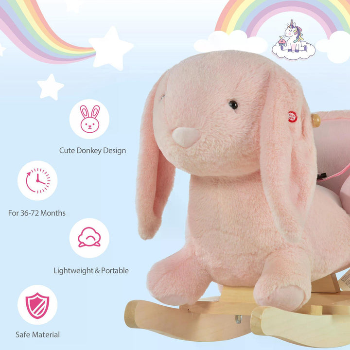 Plush Rocking Rabbit: Sound Effects Ride-On Toy for Toddlers