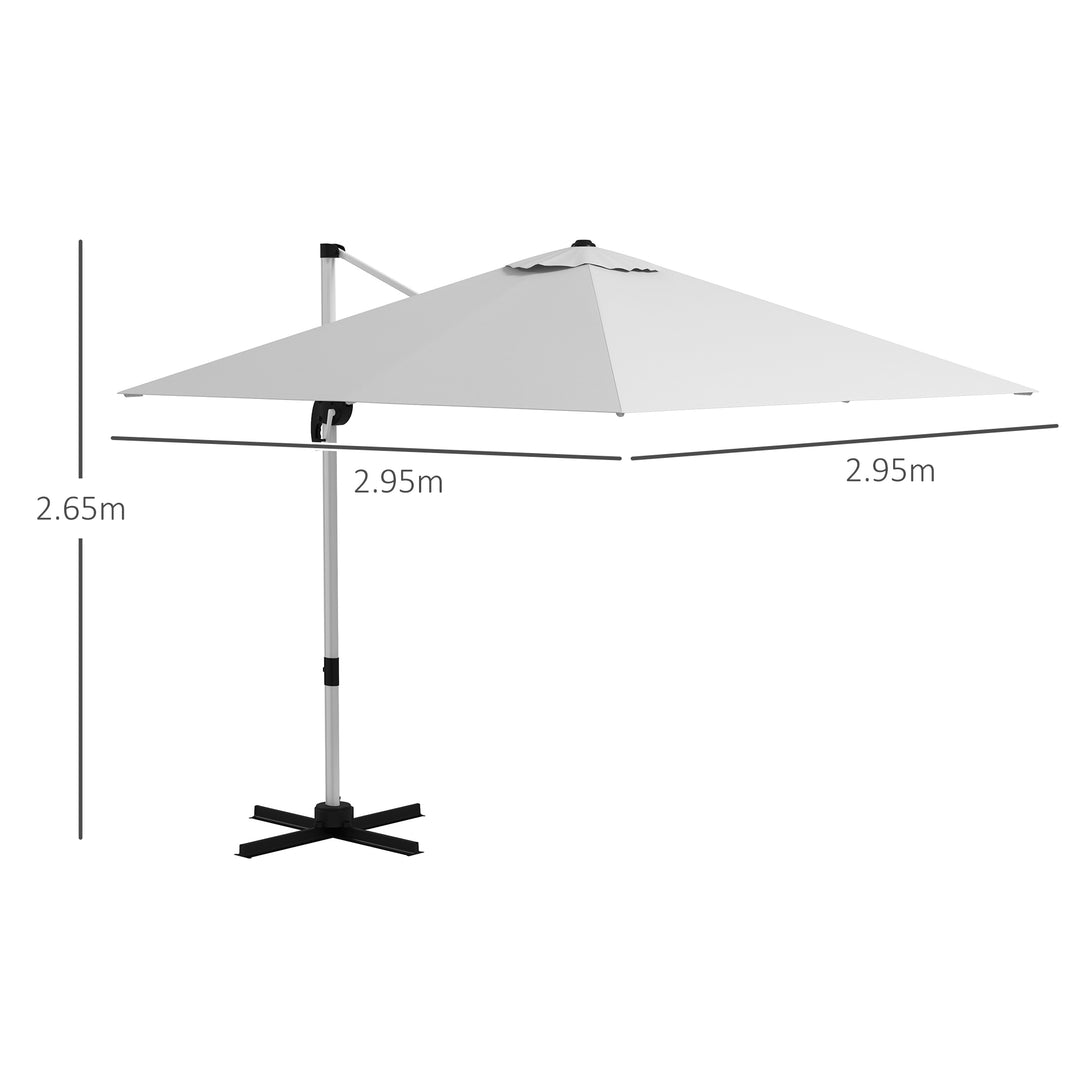 3 x 3(m) Square Cantilever Parasol with Cross Base