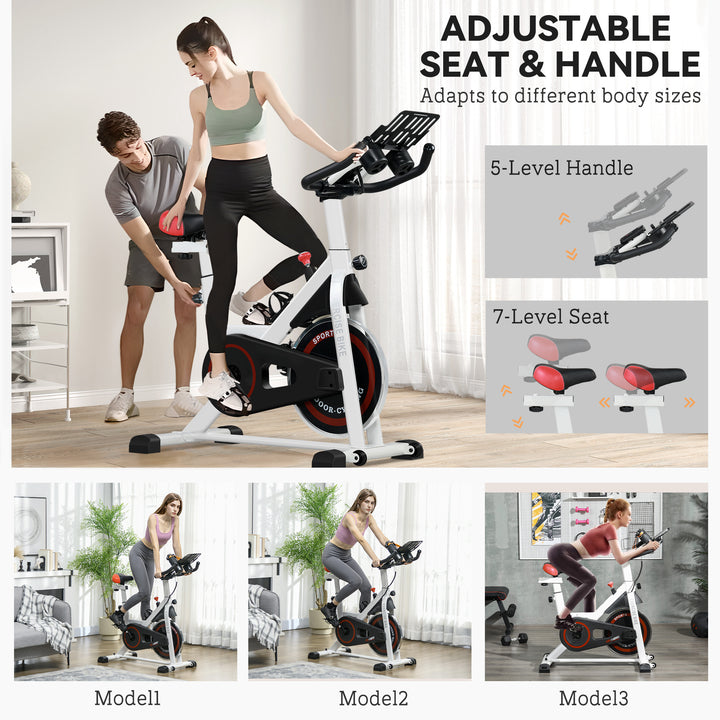 Upright Exercise Bike Indoor Training Cycling Machine Stationary Workout Bicycle w/ Adjustable Resistance Seat Handlebar LCD Display