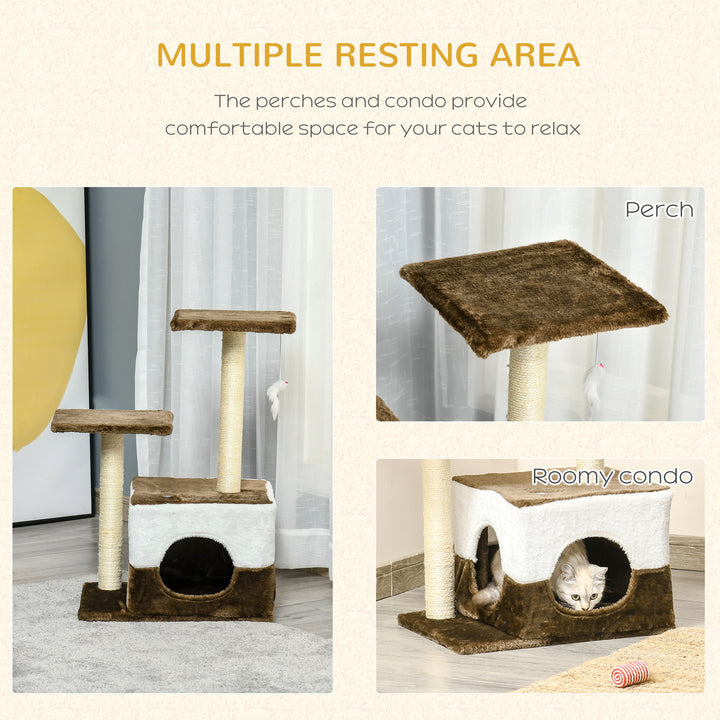 Cat Scratching Post Cat Tree with Condo Perch Interactive Mouse Toy