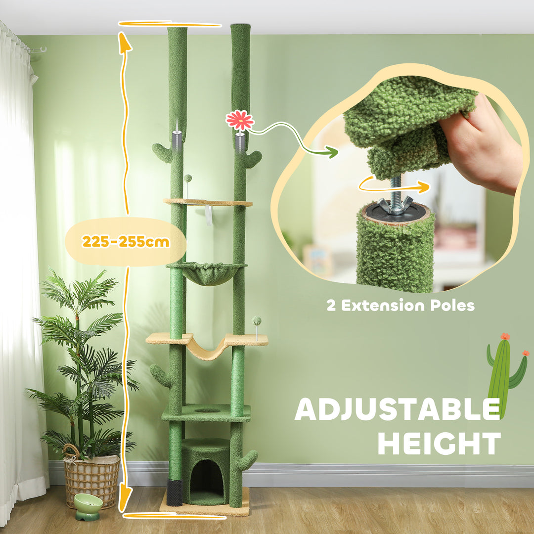 225-255cm Height Adjustable Floor to Ceiling Cat Tree