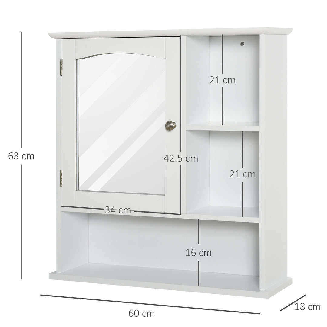 Kleankin Wall-Mounted Bathroom Cabinet, Adjustable Shelf