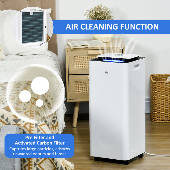 HOMCOM 3500mL Dehumidifier for Bathroom, with Air filter, 24H Timer, 5 Modes, 16L/Day, for Home Laundry, White Aosom UK