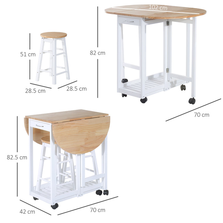 Bar Table and Stools with Storage Shelf