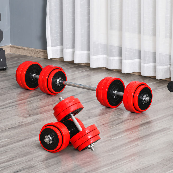 30KGS 2-In-1 Barbell Weights Set with Non-slip Grip for Strength Muscle Training