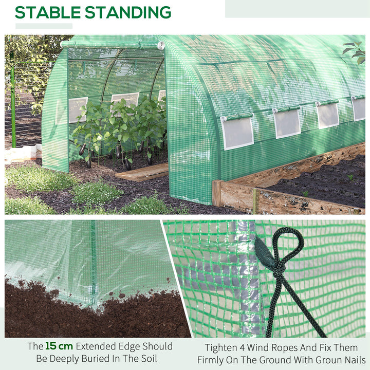 Polytunnel Greenhouse Walk-in Grow House Tent with Roll-up Sidewalls