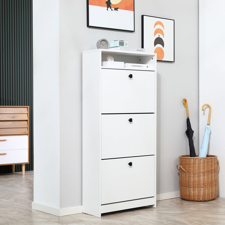 HOMCOM Shoe Storage Cabinet With 3 Drawers