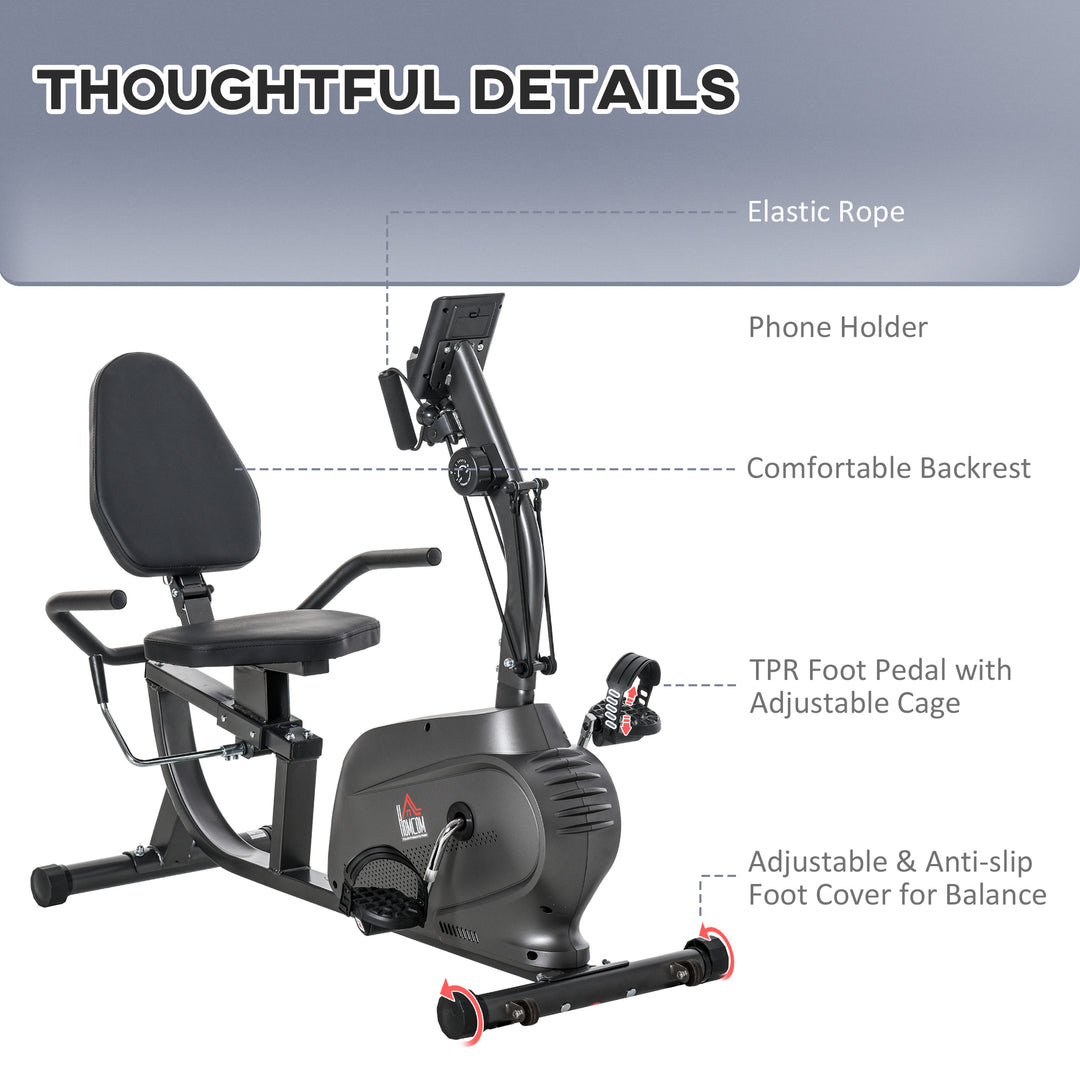 Fitness Recumbent Bike Magnetic Resistance Exercise Bike Stationary Cycling Bike