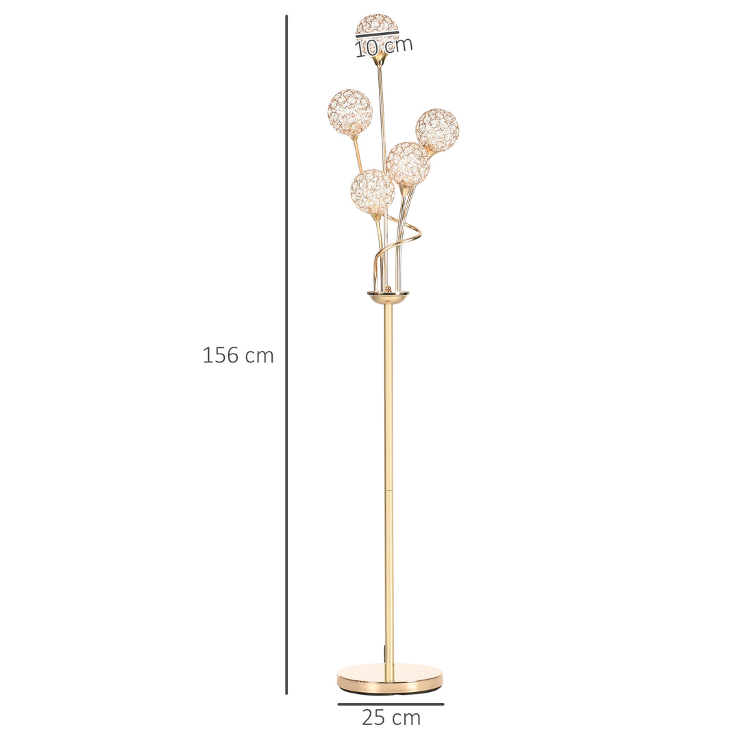 Crystal Floor Lamps for Living Room Bedroom with 5 Light