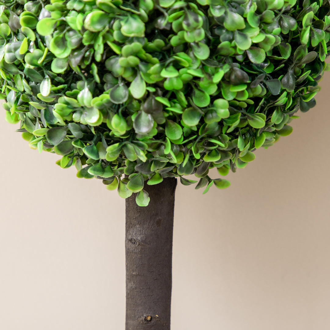 Artificial Boxwood Topiary Balls Set of 2: Faux Plants in Pots