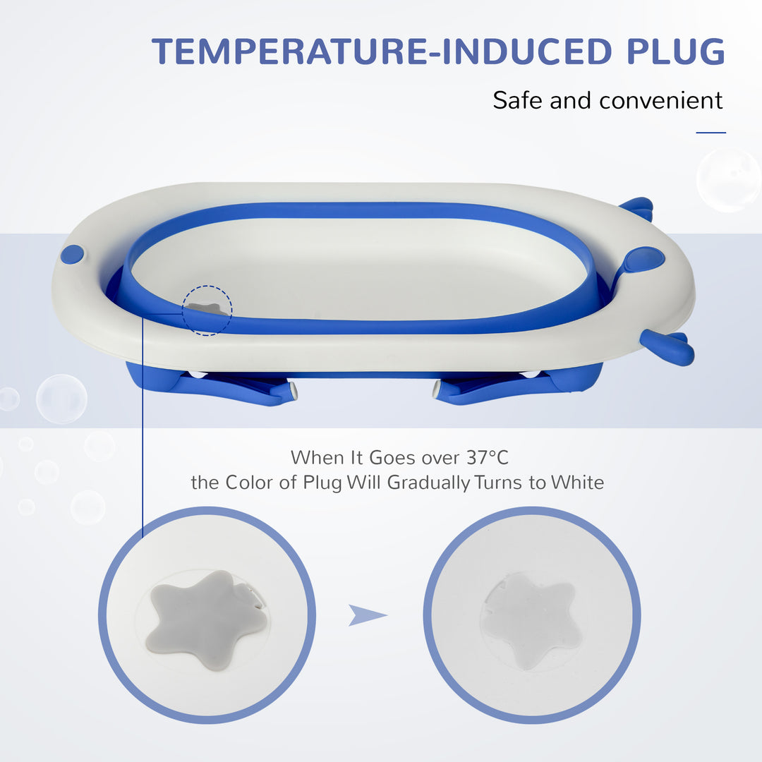 Baby's Bathing Bliss: Foldable Tub with Cushioned Ergonomics