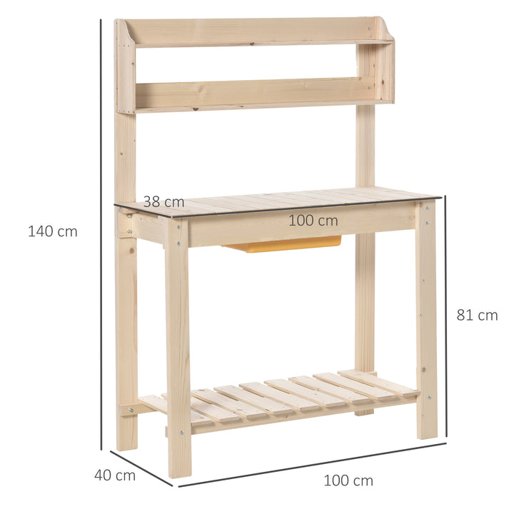 Garden Potting Bench w/ Sliding Tabletop