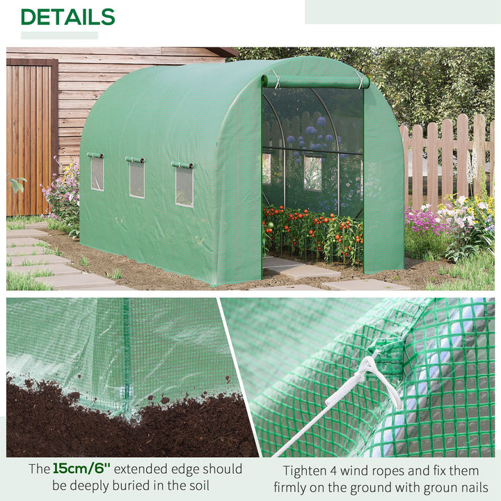 3.5 x 2 x 2 m Polytunnel Greenhouse