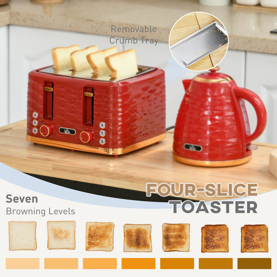 3000W 1.7L Rapid Boil Kettle & 4 Slice Toaster