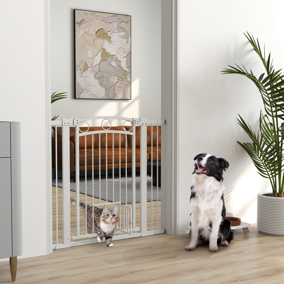 96cm Tall Dog Gate with Cat Door