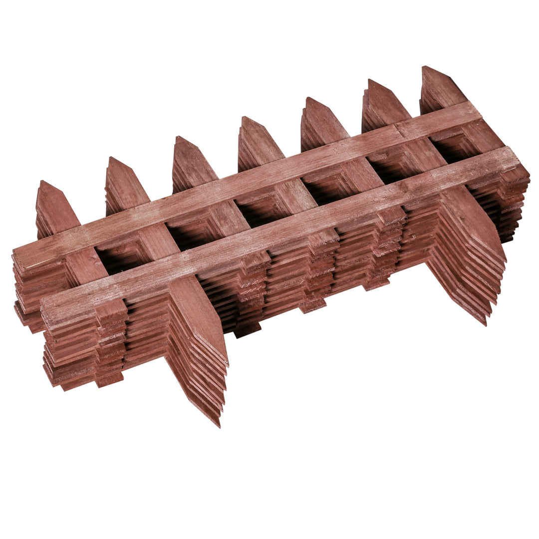 Set of 12 Wooden 60cm Garden Fence Pieces