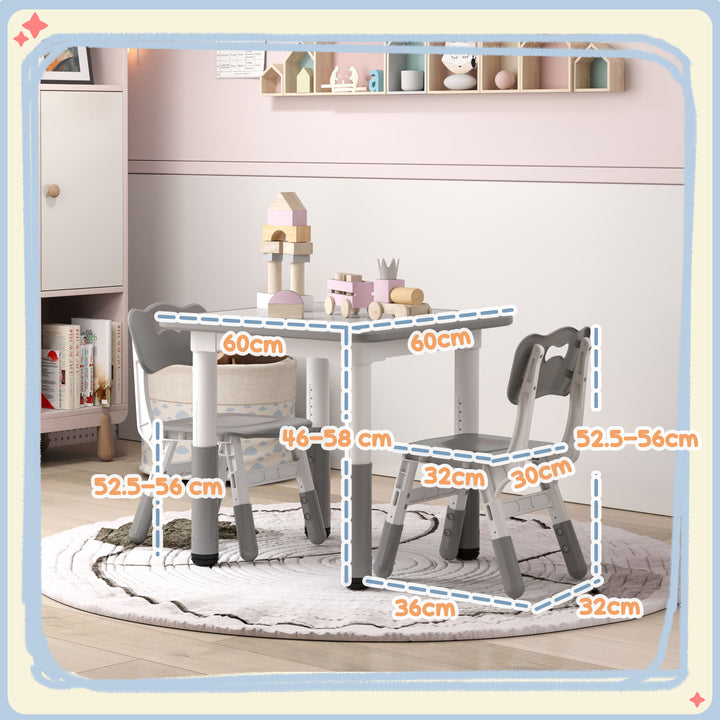 Height Adjustable Toddler Table and Chair Set