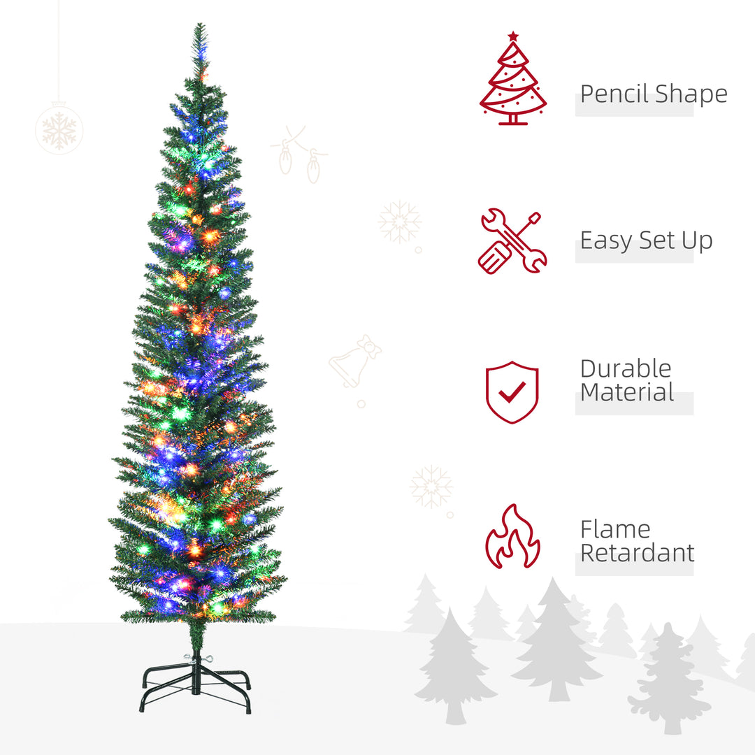 6' Artificial Prelit Christmas Trees Holiday Décor with Colourful LED Lights