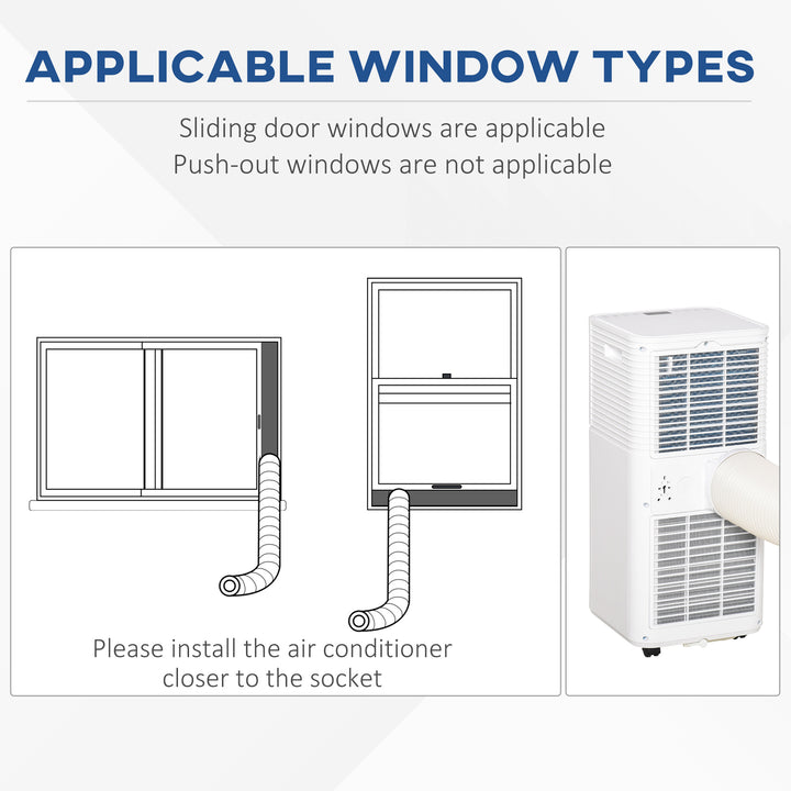 9000 BTU 4-In-1 Compact Portable Mobile Air Conditioner Unit Cooling Dehumidifying Ventilating w/ Fan Remote LED 24 Hr Timer Auto Shut-Down