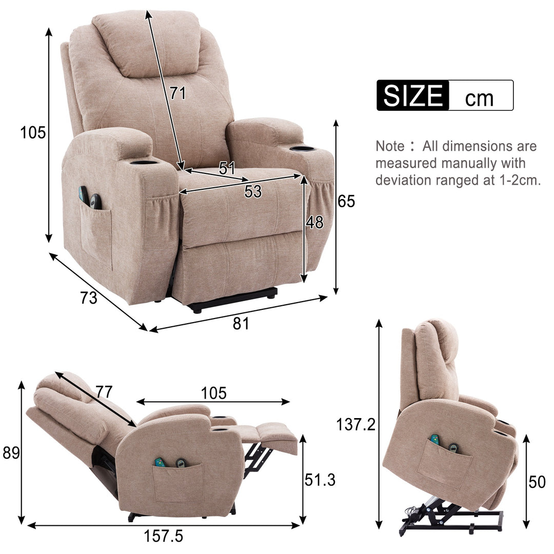 Power Lift Recliner Massage Chair with Heat and Electric Lift Chair